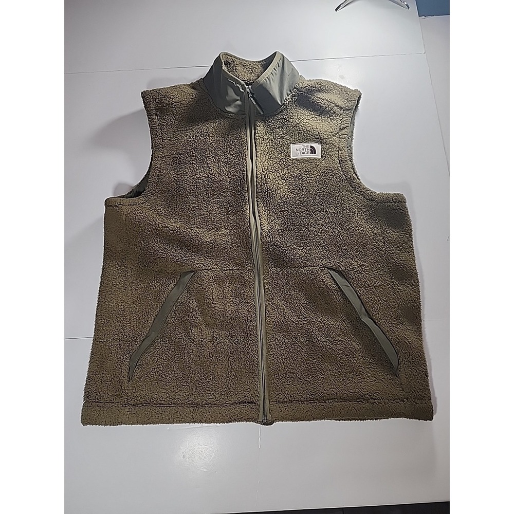 The North Face Men's XL Campshire High Pile Sherpa Fleece Vest Heavyweight Olive